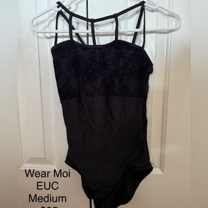 Wear Moi Black Floral Leotard